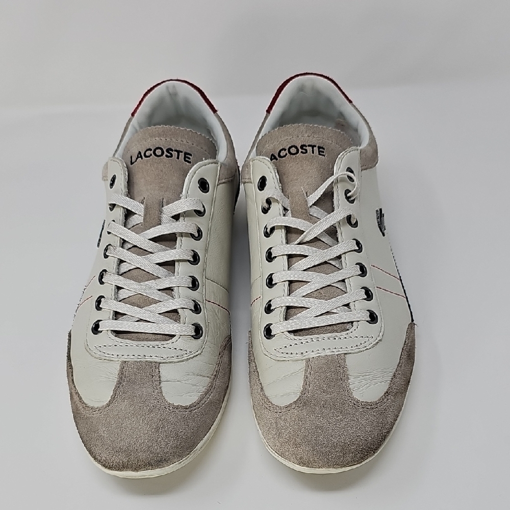 Lacoste Men's Cream and Tan Sneakers Size 10